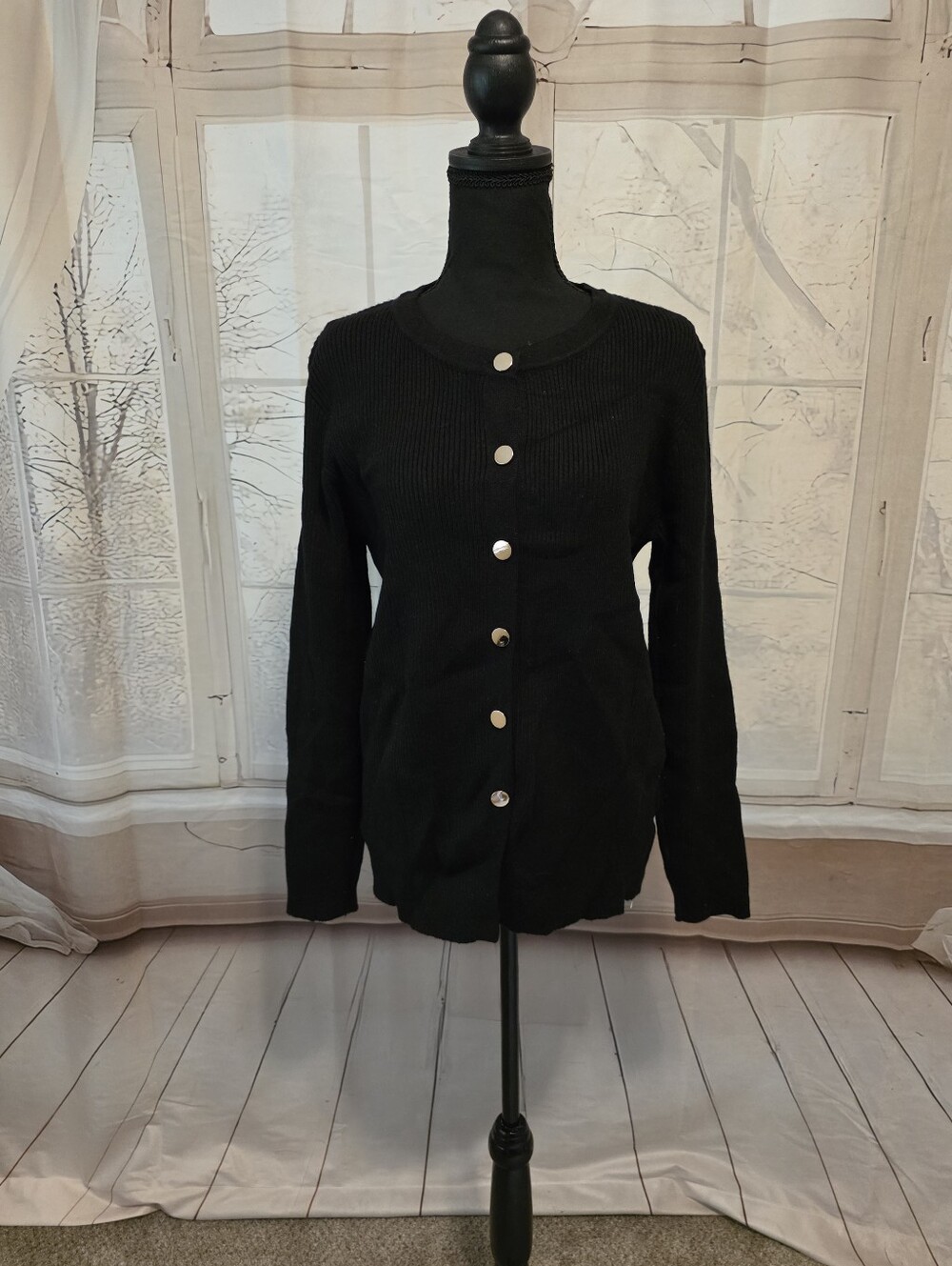 Kohl's Black Button-Front Women's Cardigan Sweater